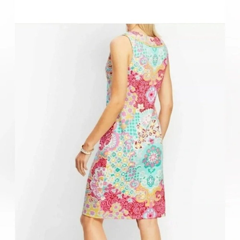 Talbots Medallion Interlock Shift Dress Extra Small - Picture 4 of 13